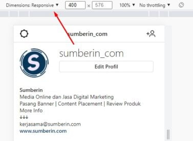 cara mengubah tampilan ig web menjadi mobile 4