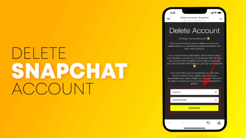 cara hapus akun snapchat