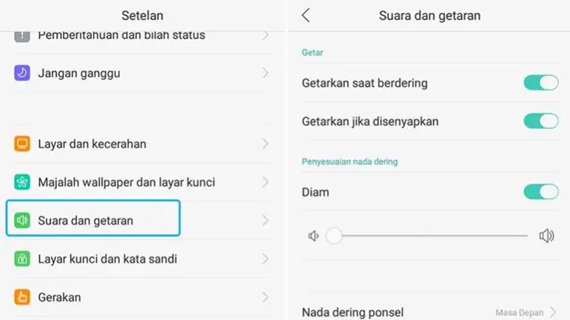 cek volume suara