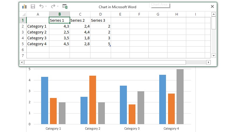 diagram batang di word