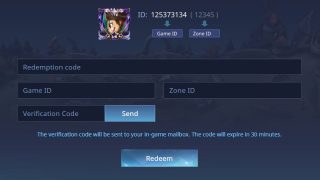 memasukan kode voucher mobile legends