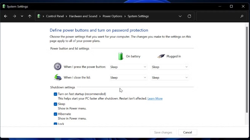 cara mengaktifkan dan menonaktifkan fast startup